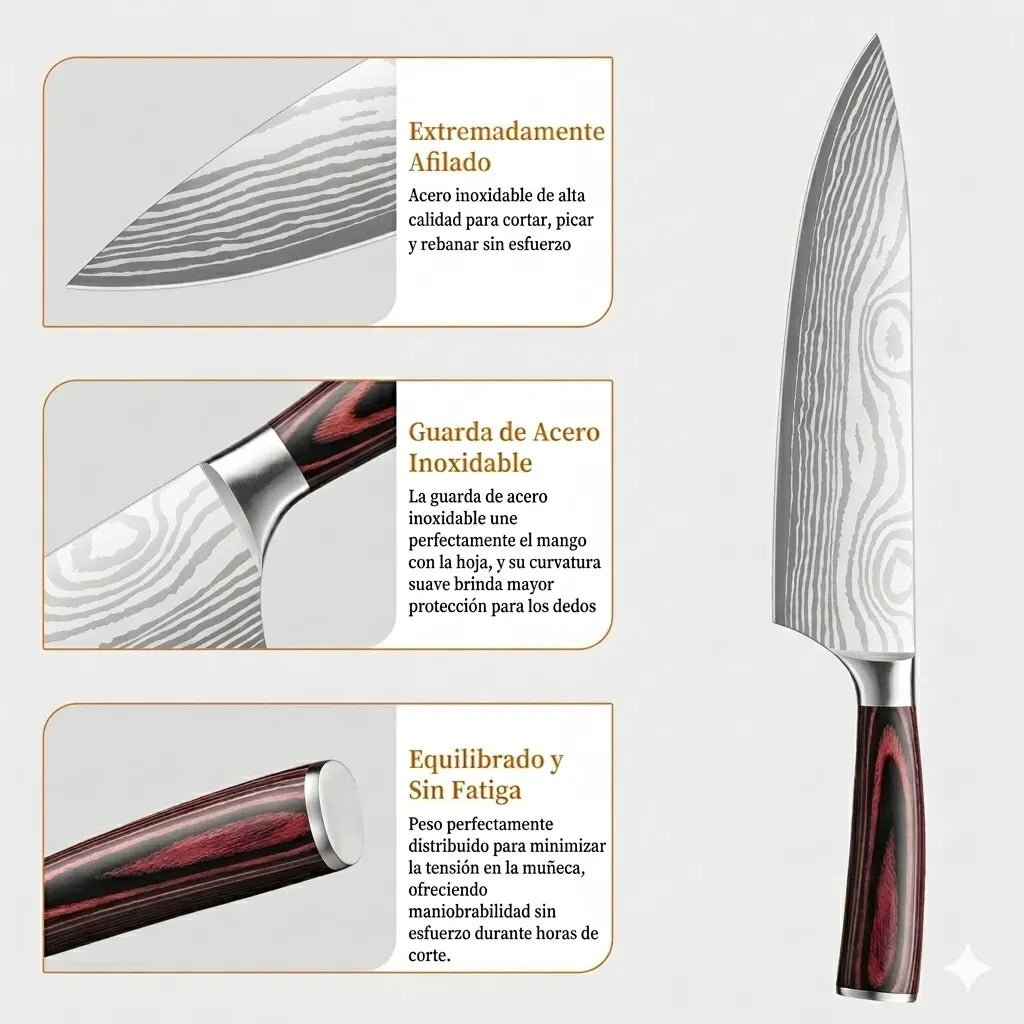 Hocho - Set de 3 Cuchillos Profesionales – Corte Preciso y Duradero - Hōchō Chef