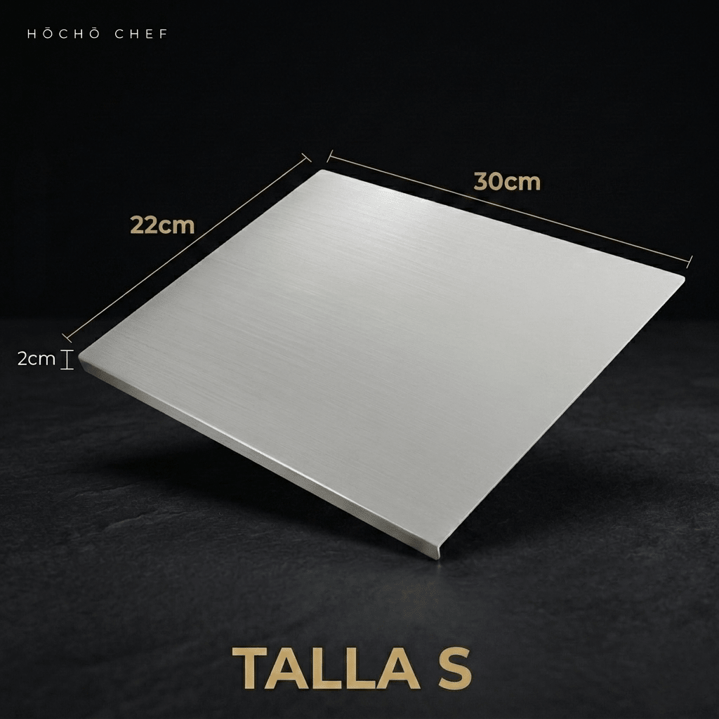 Hocho - Tabla de Cocina Acero Inoxidable 304 – Resistente, Higiénica y Profesional - Hōchō Chef