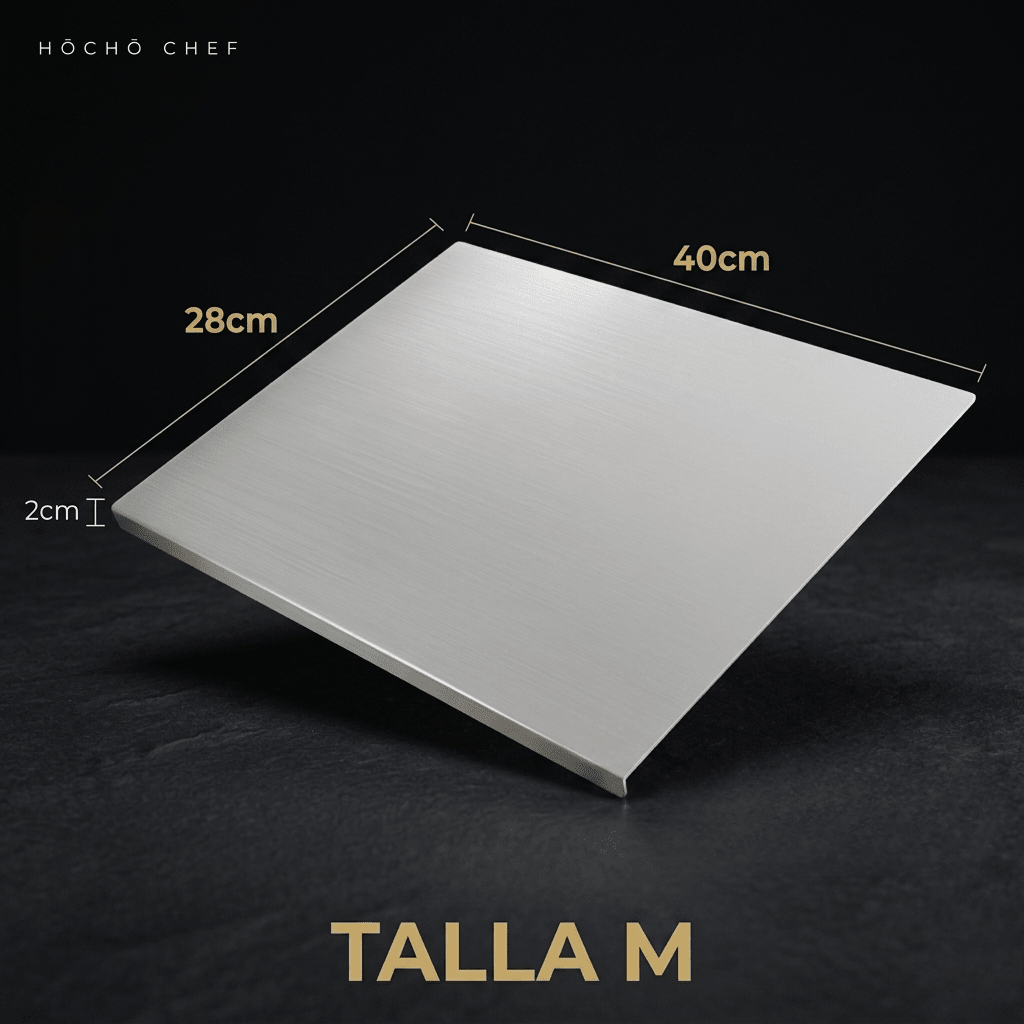 Hocho - Tabla de Cocina Acero Inoxidable 304 – Resistente, Higiénica y Profesional - Hōchō Chef