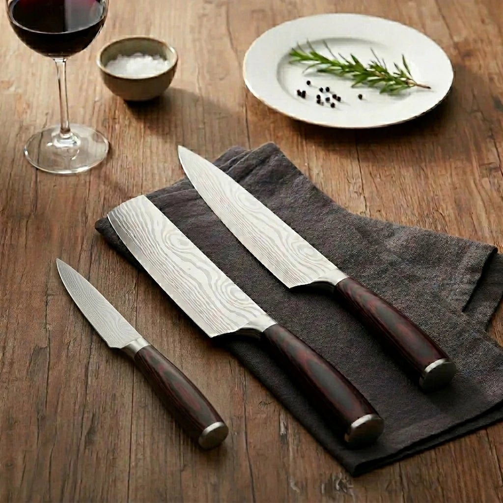 Set de 3 Cuchillos Profesionales Acero Inoxidable - Hōchō Chef