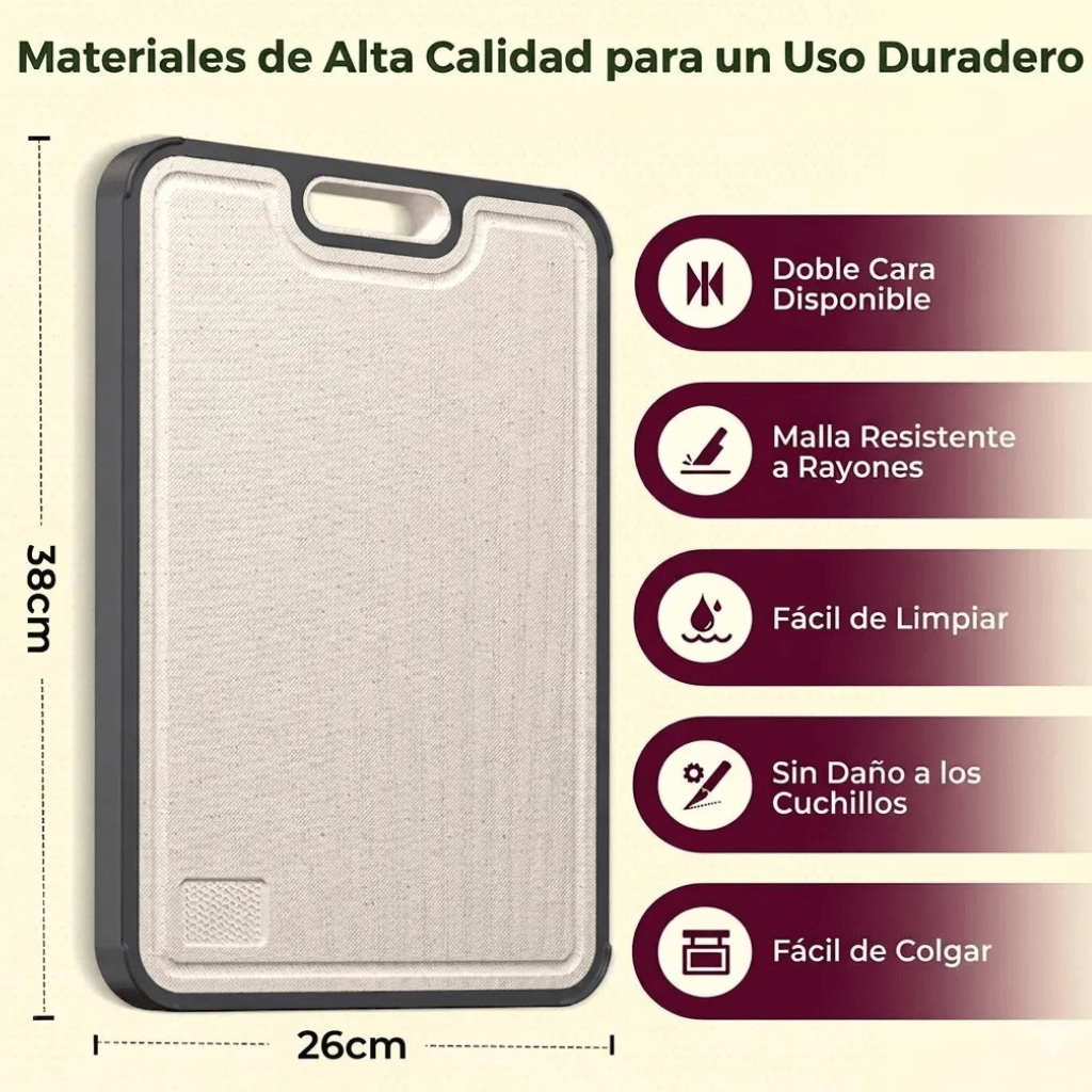 Tabla de Titanio Doble Cara – Duradera, Fácil de Limpiar y Antimanchas - Hōchō Chef