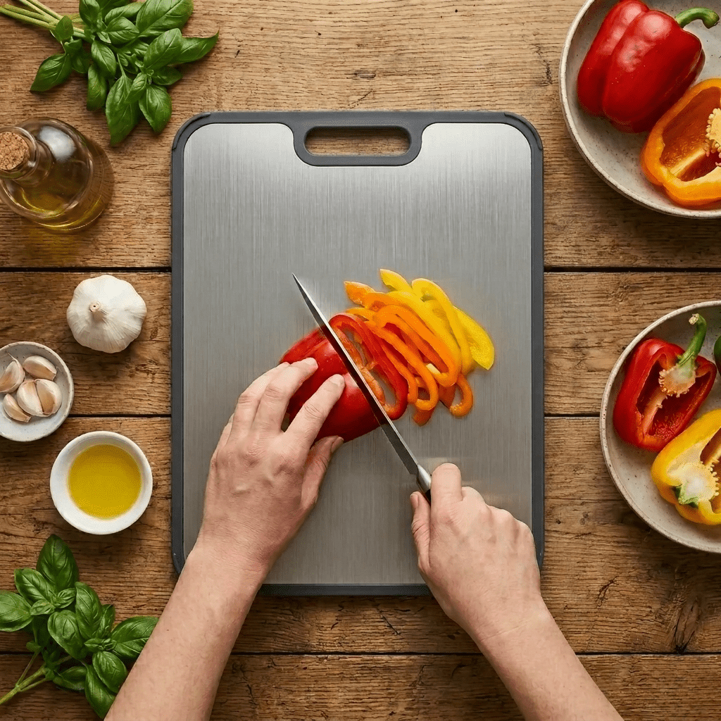 Tabla de Titanio Doble Cara – Duradera, Fácil de Limpiar y Antimanchas - Hōchō Chef